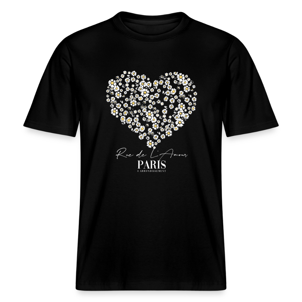 paris bloom heart tee - black