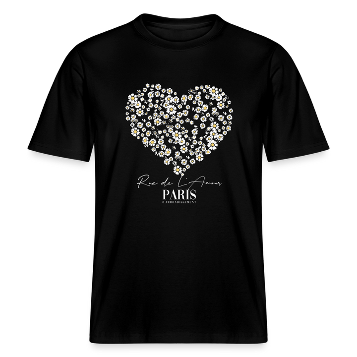 paris bloom heart tee - black