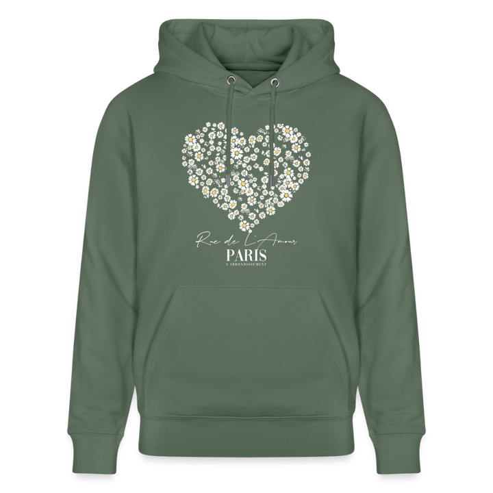 paris bloom heart Hoodie - Tanngrün