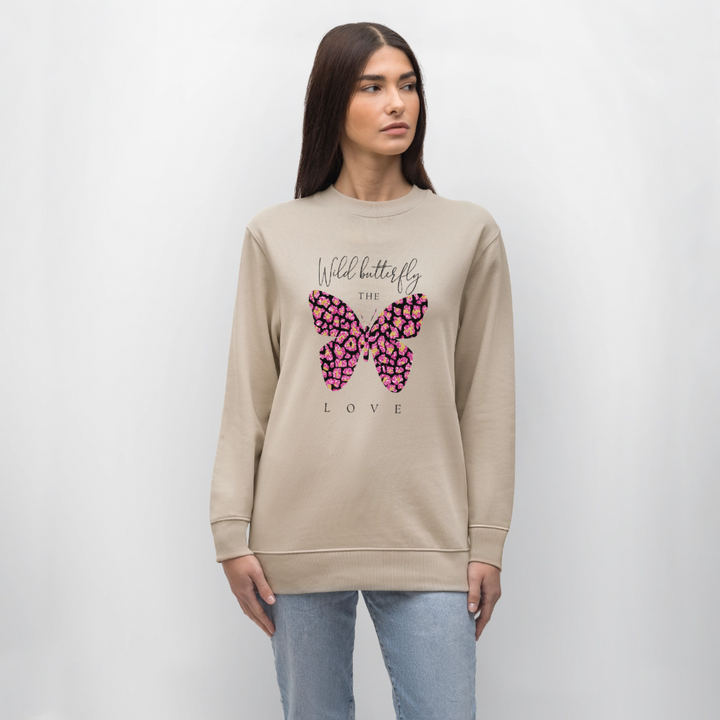 Wild Butterfly Sweatshirt - beige