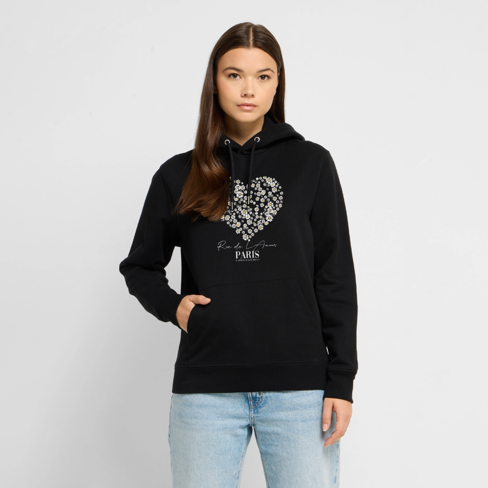 paris bloom heart Hoodie - Schwarz