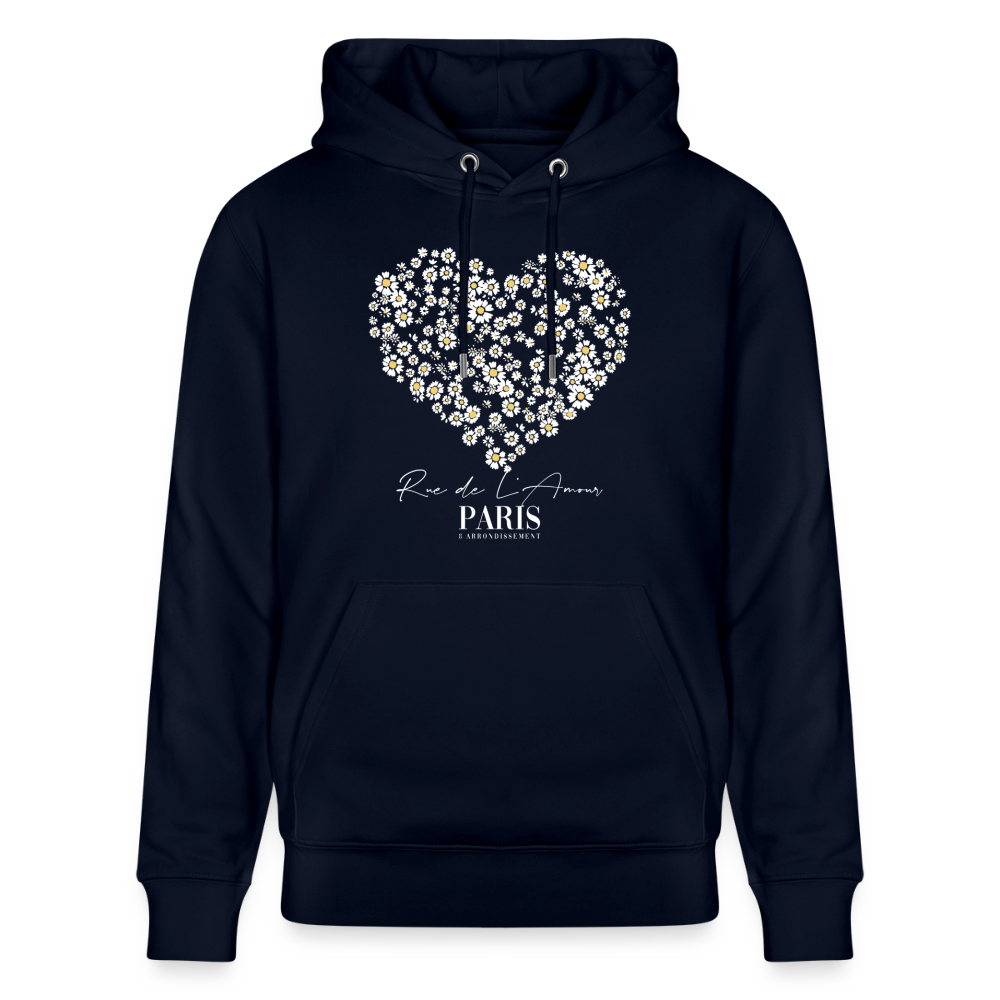 paris bloom heart Hoodie - Navy
