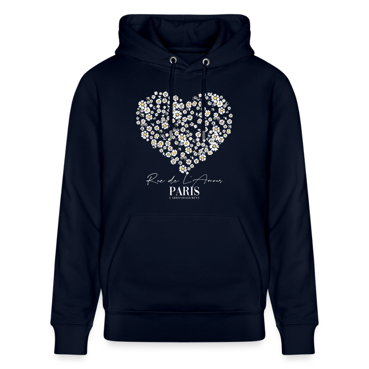paris bloom heart Hoodie - Navy