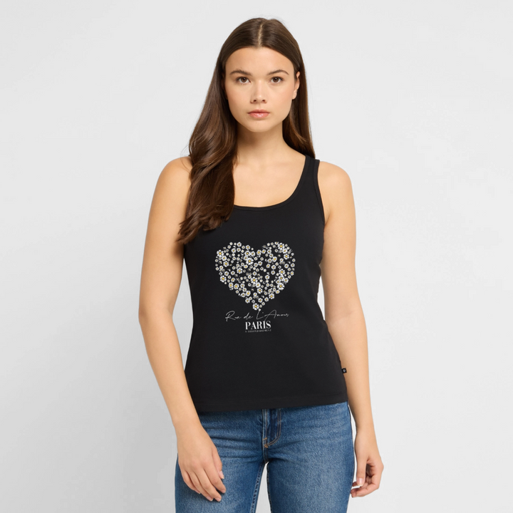 paris bloom heartTank Top - Schwarz