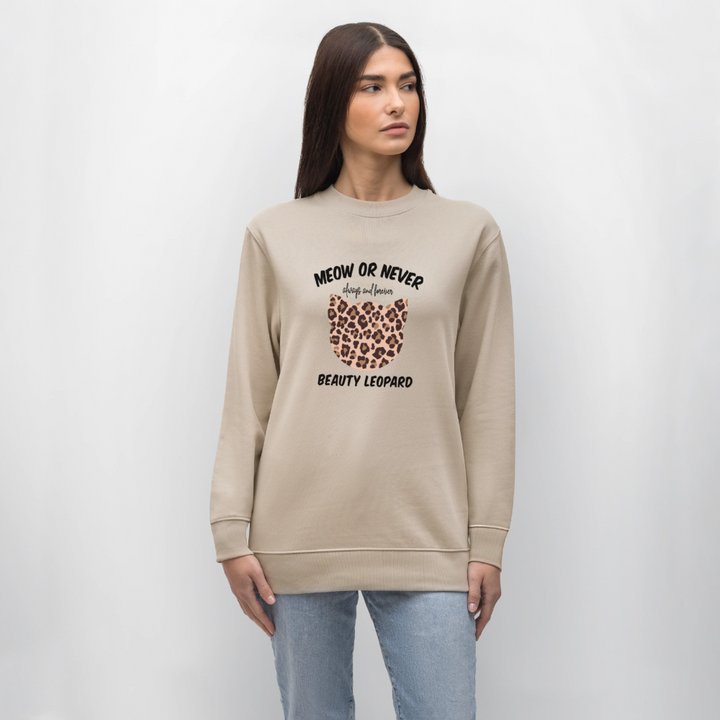 Meow Or Newer Sweatshirt - beige