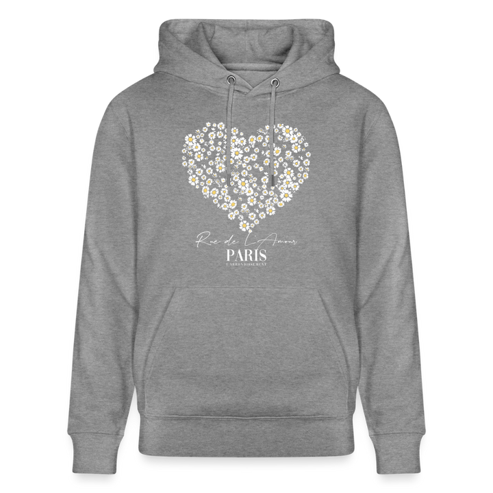 paris bloom heart Hoodie - Hellgrau marmoriert