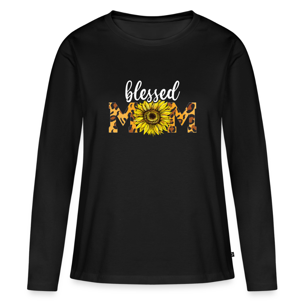 Blessed mom Langarmshirt - Schwarz