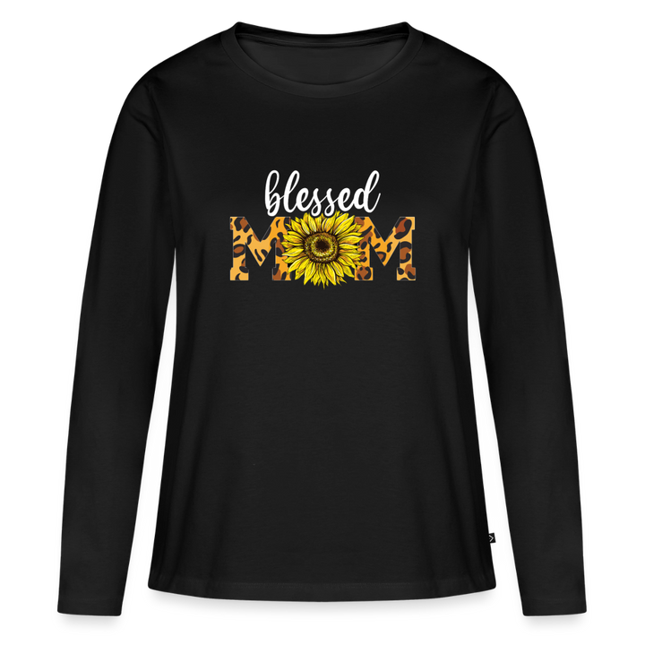 Blessed mom Langarmshirt - Schwarz