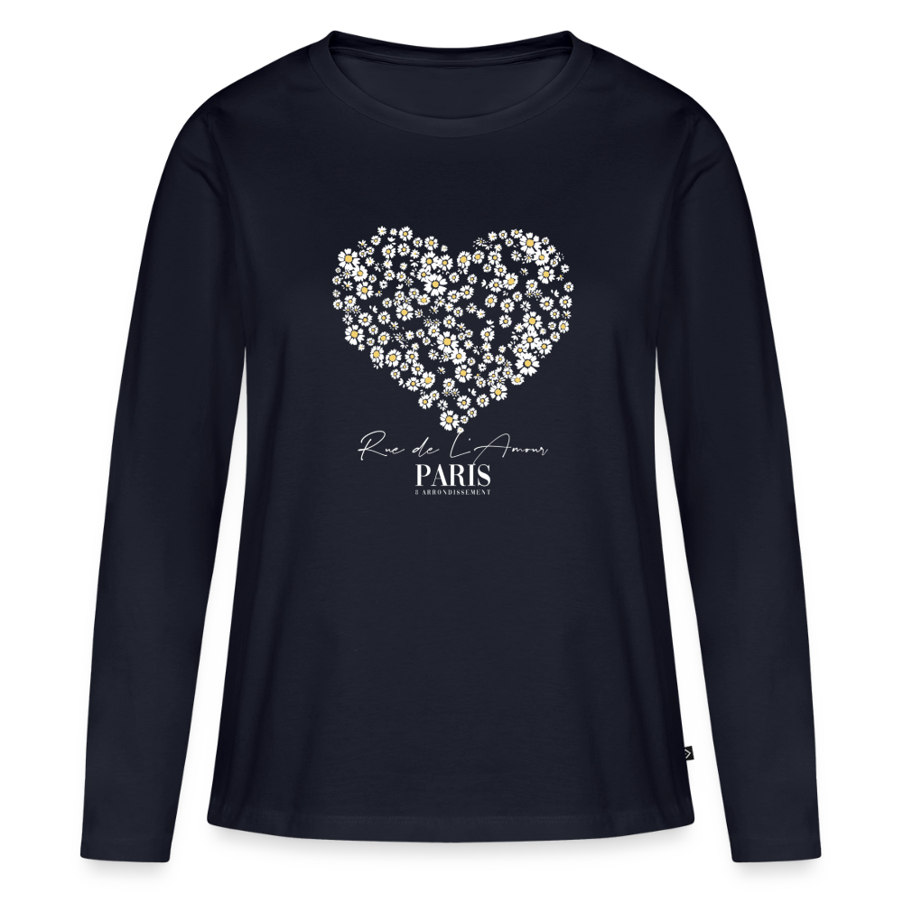 PARIS BLOOM HEART Langarmshirt - Navy