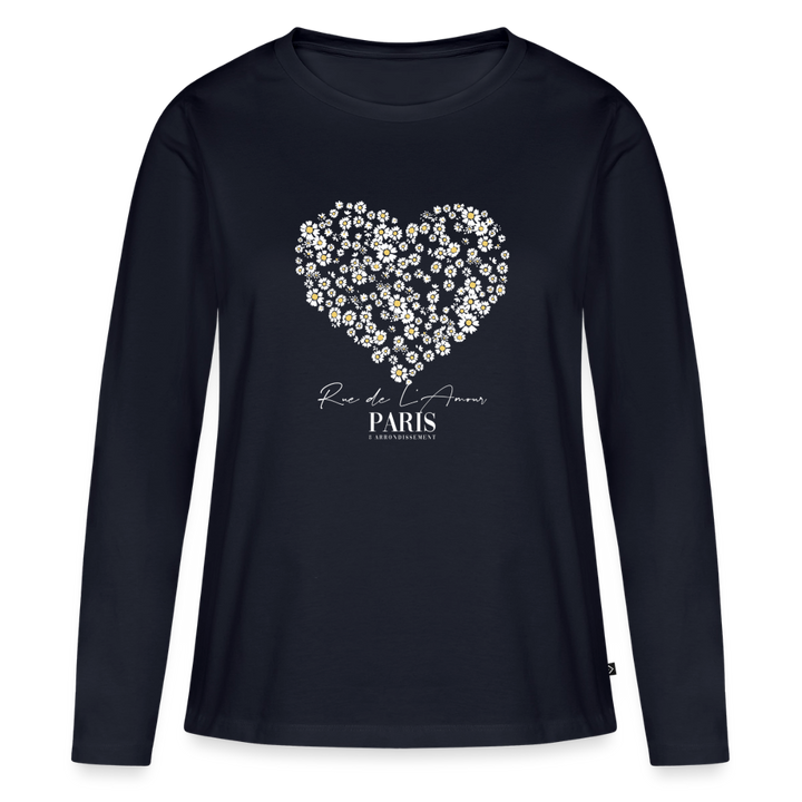 PARIS BLOOM HEART Langarmshirt - Navy