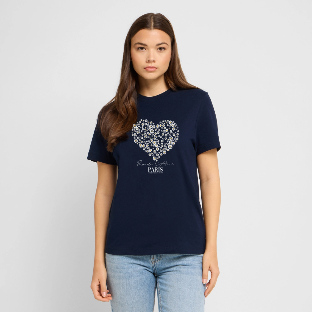 paris bloom heart tee - french navy