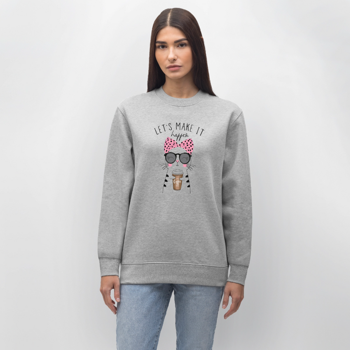 LETS MAKE IT HAPPEN Sweatshirt - Grau meliert