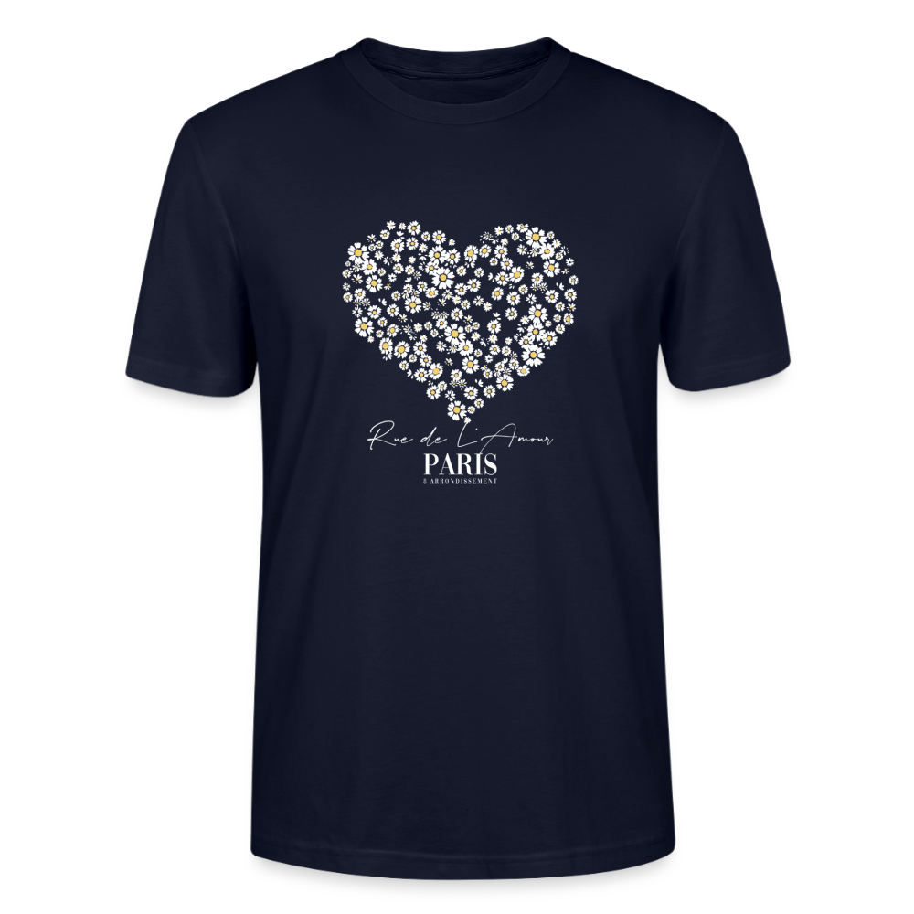Paris Bloom heart T-Shirt - Navy