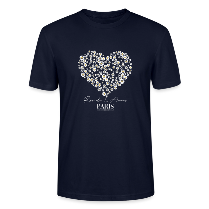 Paris Bloom heart T-Shirt - Navy