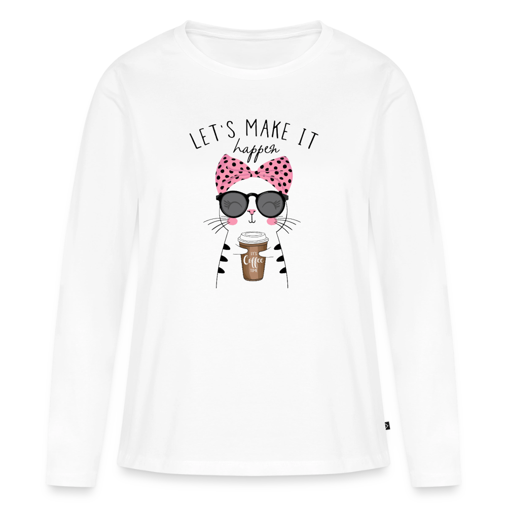 LETS MAKE IT HAPPEN Langarmshirt - Weiß