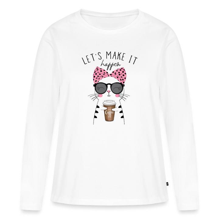 LETS MAKE IT HAPPEN Langarmshirt - Weiß